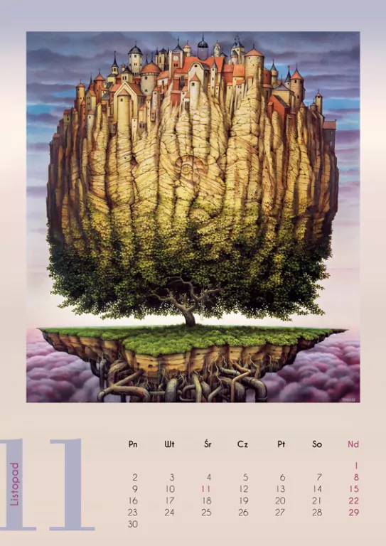 Kalendarz 2026 - Jacek Yerka wzór 2 A3 - tantis.pl