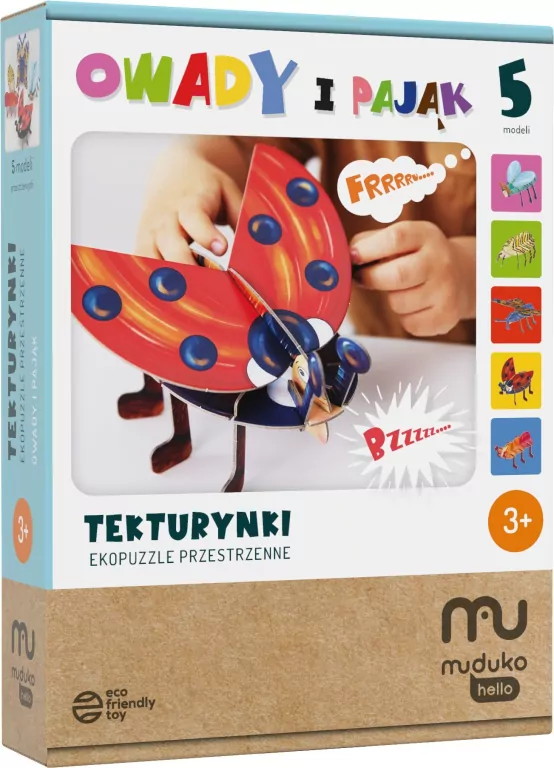 Muduko. Tekturynki. Ekopuzzle przestrzenne. Owady - tantis.pl