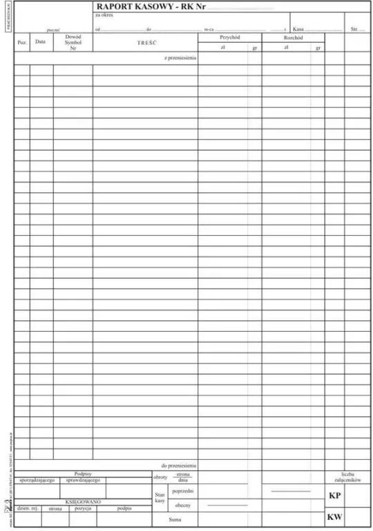 Raport kasowy wielokopia A4/100 kartek - tantis.pl