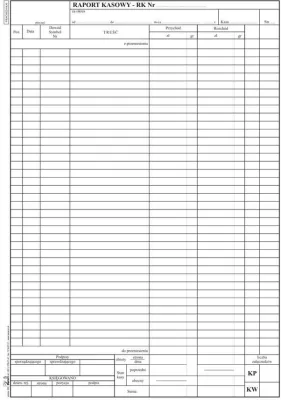 Raport kasowy wielokopia A4/100 kartek