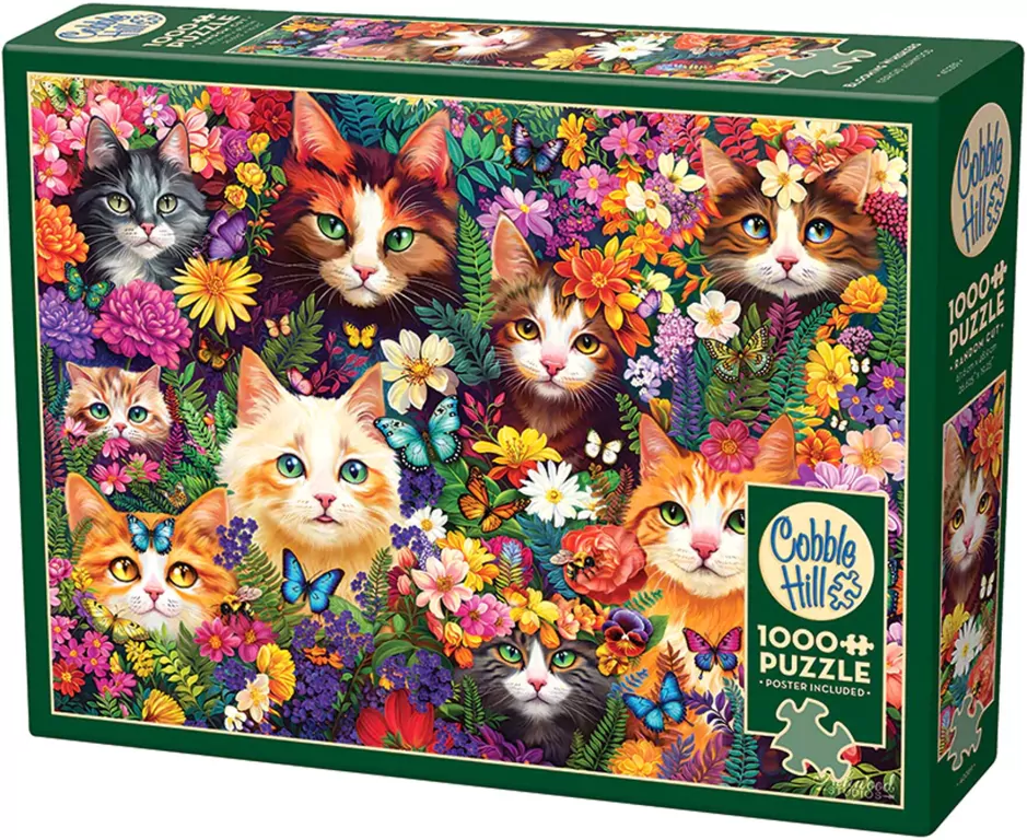 Puzzle 1000 Koty wśród kwiatów G3 - tantis.pl