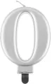 Świeczka B&C 0 metalik srebrna 8,0cm - tantis.pl