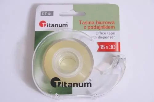Taśma biurowa 18mmx30m z podajnikiem - tantis.pl