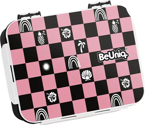 Śniadaniówka Pink BeUniq kratka-różowa BU26SU-3038 - tantis.pl