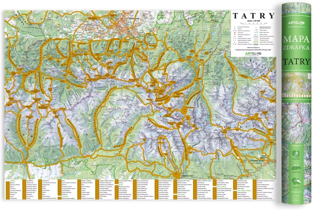 Mapa zdrapka - Tatry 1:50 000 - tantis.pl