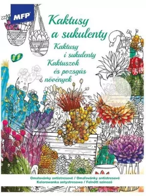 Kolorowanka antystresowa Kaktusy i sukulenty