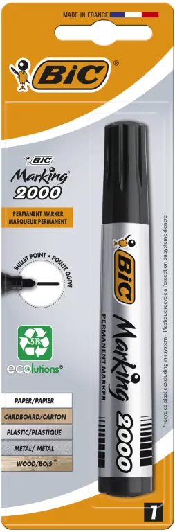 Marker okrągła końcówka Marking 2000 Ecolutions BIC czarny Blister 1szt - tantis.pl