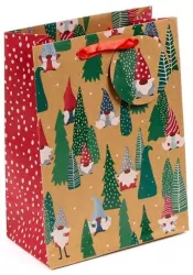 Torba na prezent średnia - Christmas Jolly Gonks