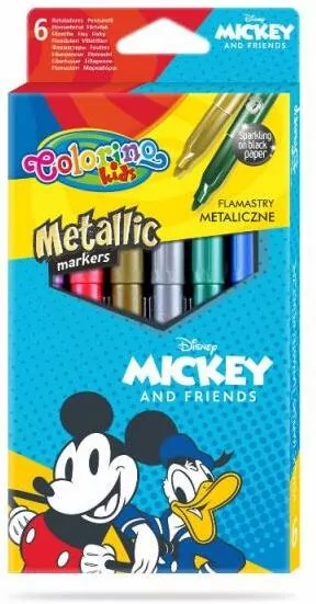 Flamastry metaliczne Colorino Kids 6 kolorów Mickey - tantis.pl