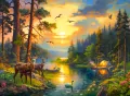 Puzzle 3000. Sunset over Forest River - tantis.pl