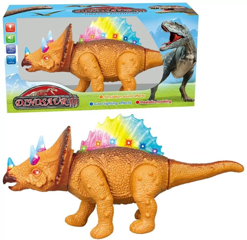 Dinozaur chodzący na baterie z głosem - tantis.pl