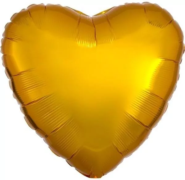 Balon foliowy metalik złoty serce 43cm - tantis.pl