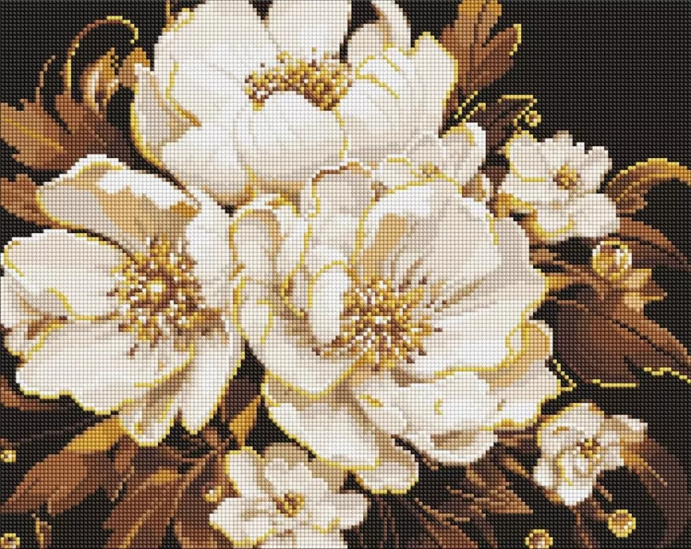 Diamentowa mozaika - Biała delikatność 40x50cm - tantis.pl