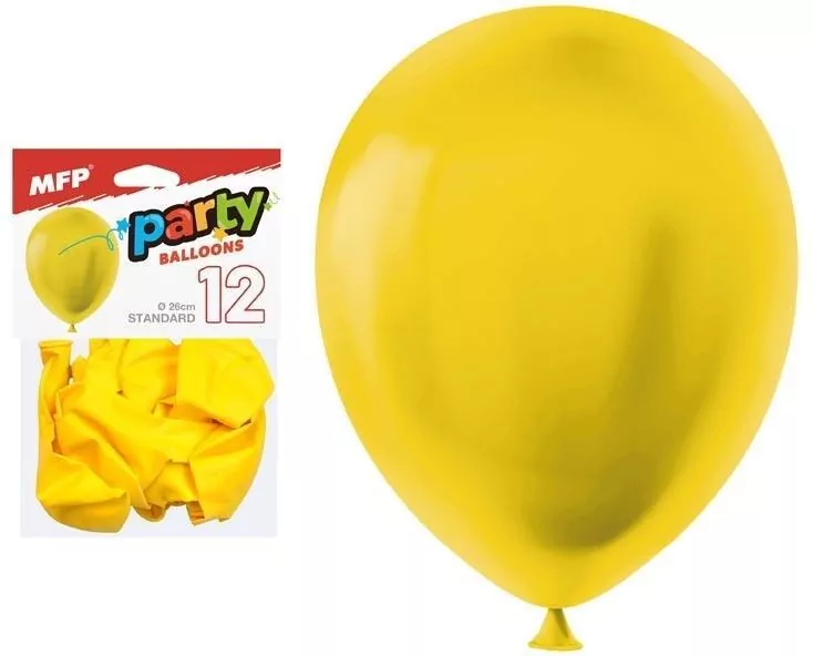 Balon dmuchany standard żółty 26cm 12szt - tantis.pl