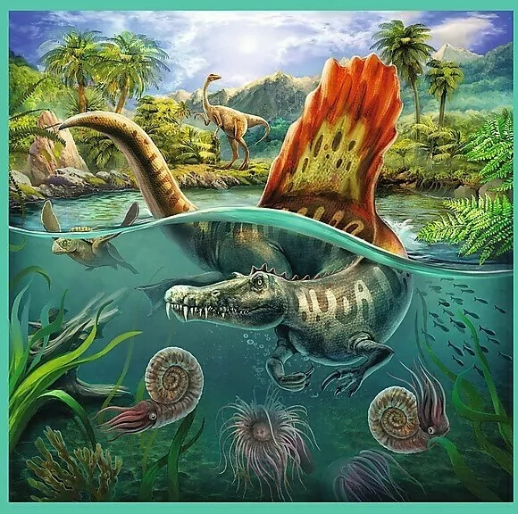 Trefl. Puzzle 3w1. Niezwykły świat dinozaurów - tantis.pl