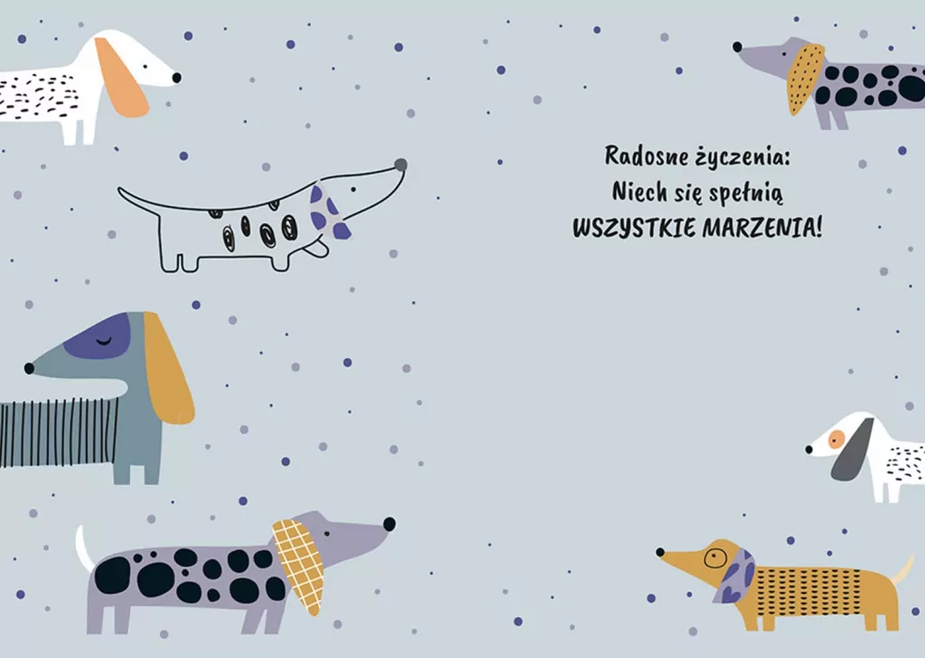 Karnet A5 Urodziny - Szare psy - tantis.pl