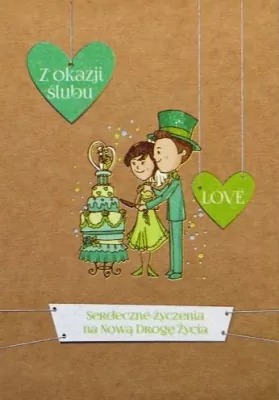 Kartka okolicznościowa eko: Ślub