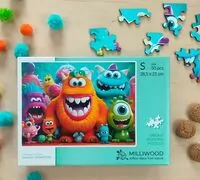 Puzzle drewniane 50 Milliwood Shaggy Monsters - tantis.pl