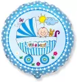 Balon foliowy Wózek dla chłopca 45cm - tantis.pl