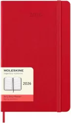 Kalendarz 2026 12M Moleskine L twarda oprawa dzienny Scarlet Red 13x21cm