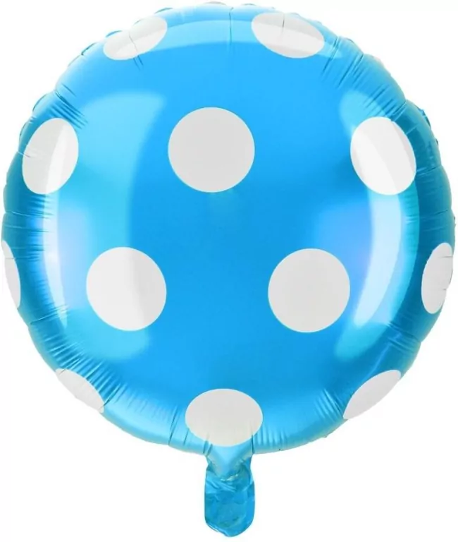 Balon foliowy kropki niebieski - tantis.pl