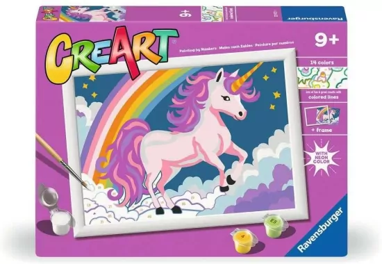CreArt dla dzieci: Różowy Neon - Jednorożec