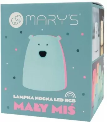 Lampka nocna LED RGB Miś mały niebieski - tantis.pl