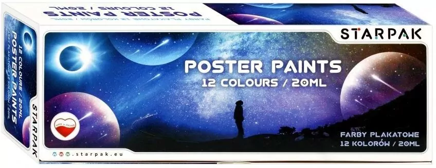 Farby plakatowe Space 20ml, 12 kolorów - tantis.pl