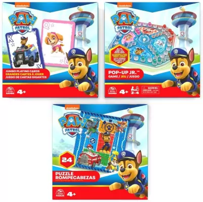 Zestaw gier 3w1 Puzzle Pop-up Karty Jumbo Psi Patrol