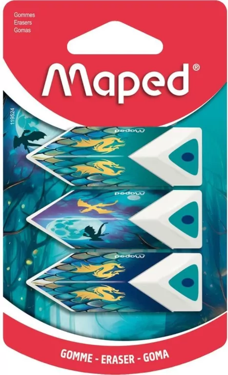 Gumka Pyramid Dragon 3szt MAPED - tantis.pl