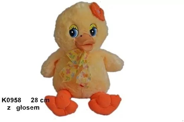 Kaczka z głosem 30cm z kwiatkiem na głowie 130426 - tantis.pl
