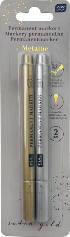 Markery metaliczne Silver/Gold 2szt - tantis.pl
