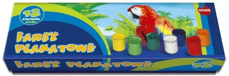Farby plakatowe. 12 kolorów - tantis.pl