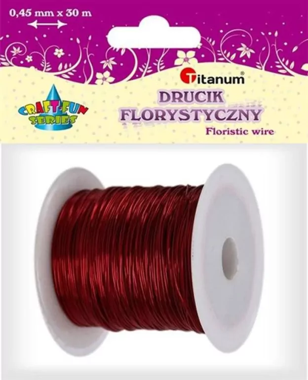 Drucik florystyczny 0,45mm x 30m czerwony - tantis.pl