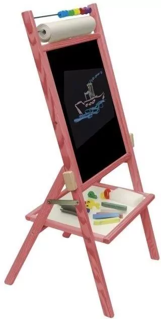 Tablica obrotowa kredowa z rolką papieru różowa - tantis.pl