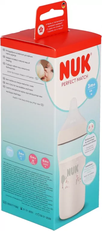 NUK. Perfect Match. Butelka z silikonowym smoczkiem. 260 ml. Owca - tantis.pl