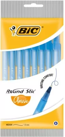 Długopis Round Stic Classic niebieski. 8 sztuk - tantis.pl