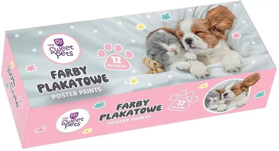 Farby plakatowe The Sweet Pets 20ml 12 kolorów - tantis.pl
