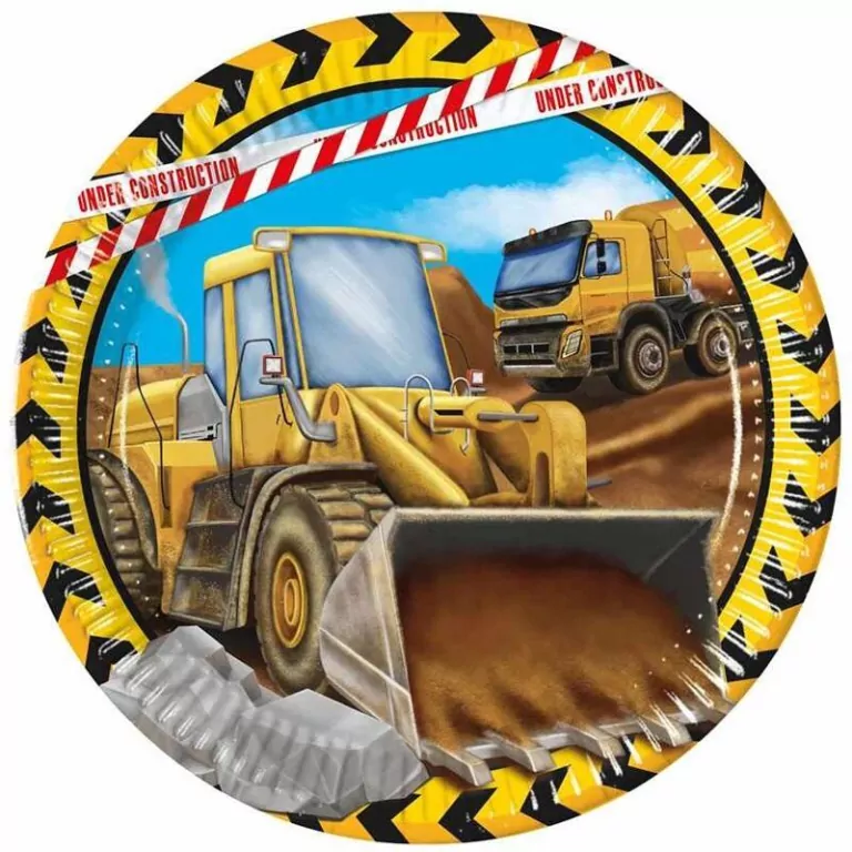 Talerzyki papierowe Construction 23cm - tantis.pl