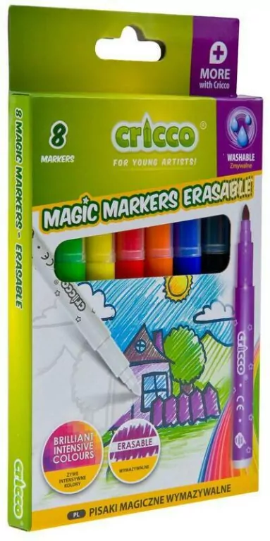 Pisaki magiczne, wymazywalne 8 sztuk - tantis.pl