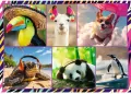 Puzzle 4x250 Zabawne zwierzaki TREFL - tantis.pl