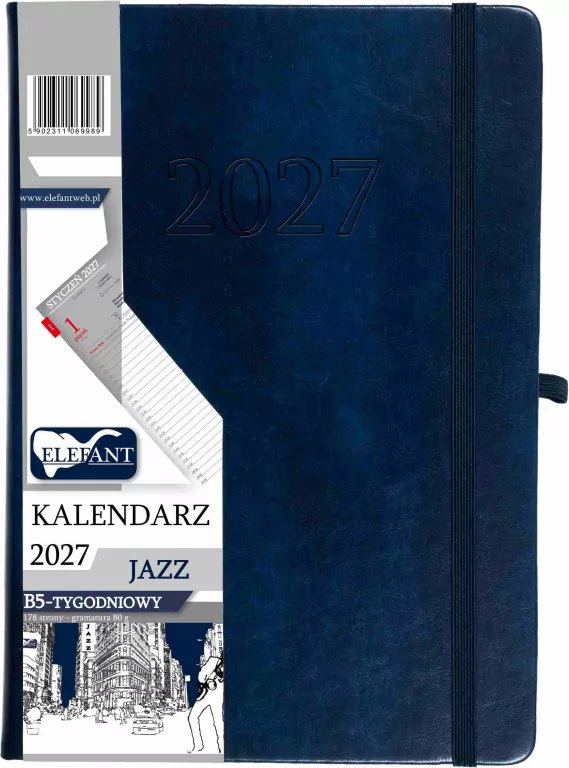 Kalendarz Jazz 2027 B5 tygodniowy granatowy - tantis.pl