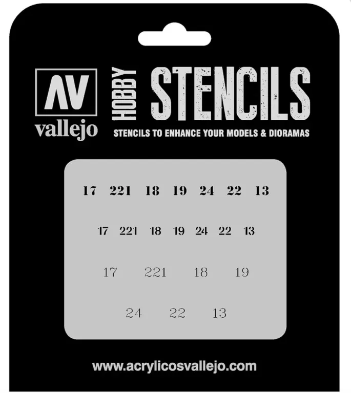 Vallejo: ST-AFV003 - Stencils - Soviet Numbers WWII - tantis.pl