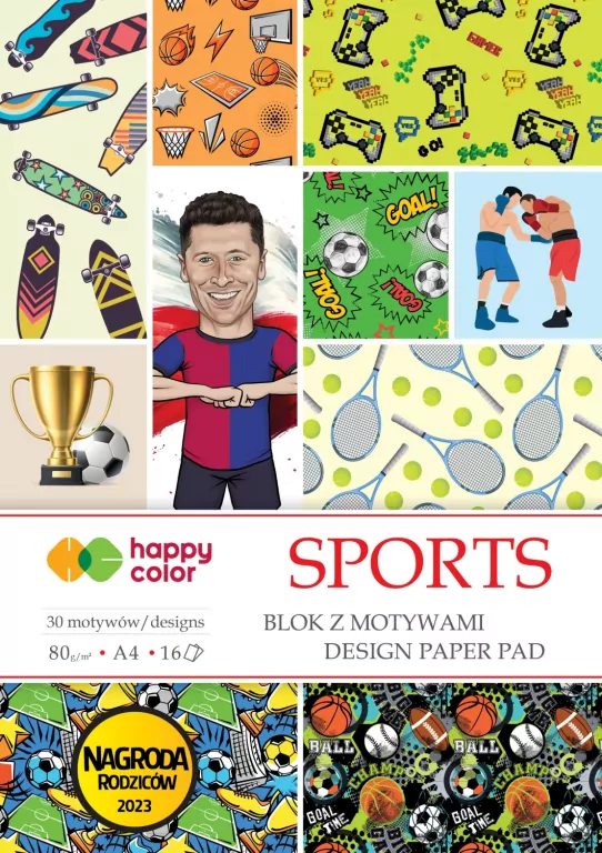 Blok z motywami Sports A4 16 ark HAPPY COLOR - tantis.pl
