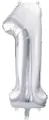 Balon foliowy 1, srebrny 86cm - tantis.pl