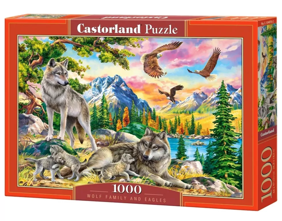 Puzzle 1000. Wolf Family and Eagles - tantis.pl
