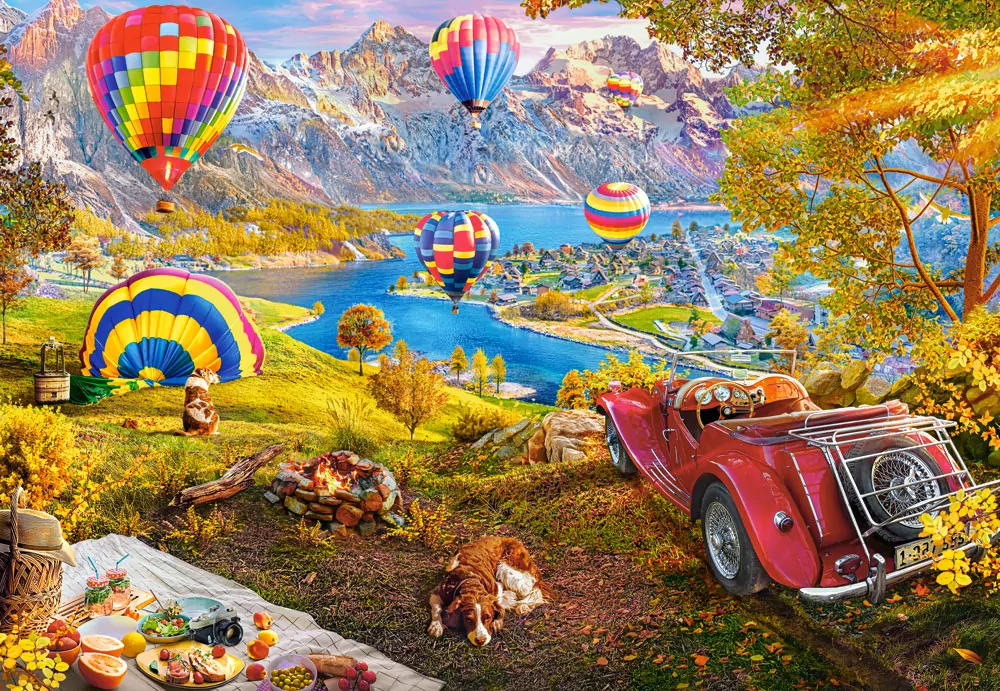Puzzle 1000 Hot Air Balloon Valley CASTOR - tantis.pl