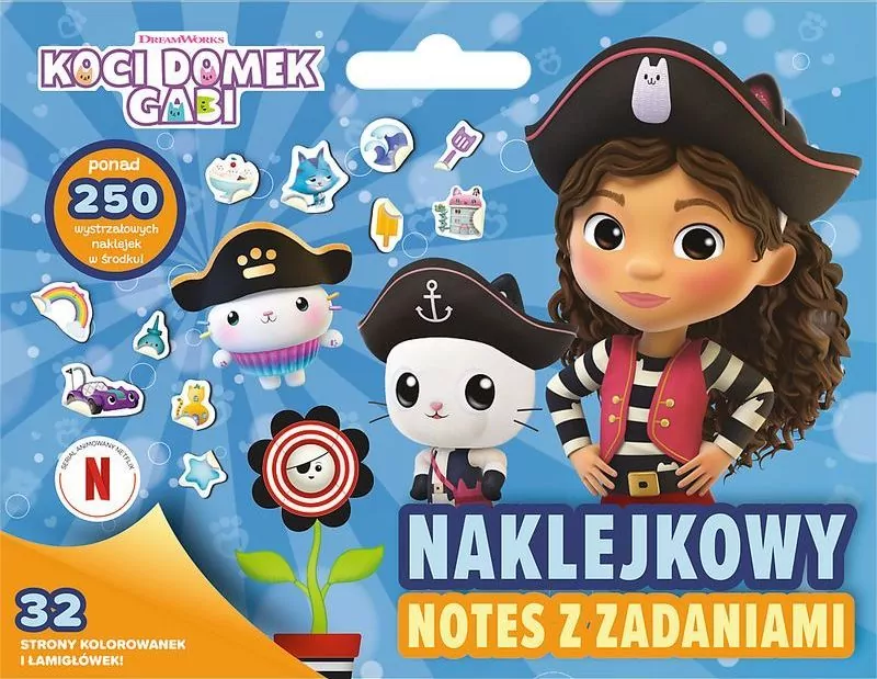 Naklejkowy notes z zadaniami. Koci Domek Gabi - tantis.pl