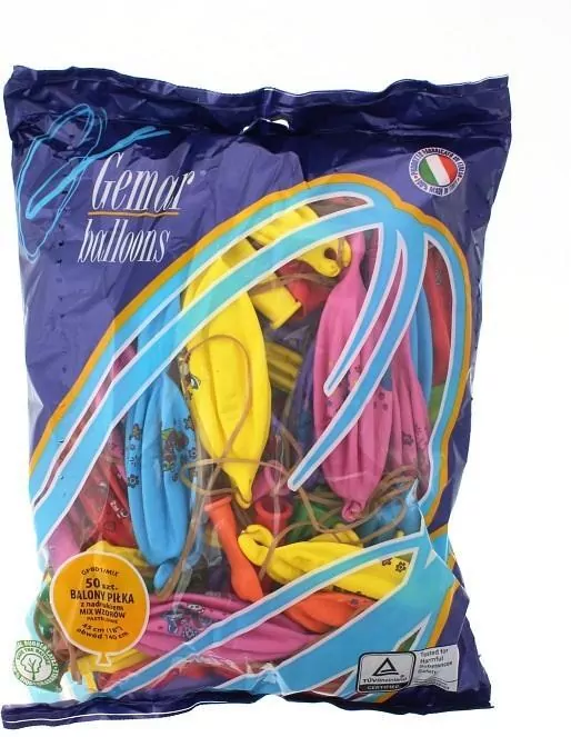 Balony pastelowe Piłka nadruk Lux, mix - tantis.pl