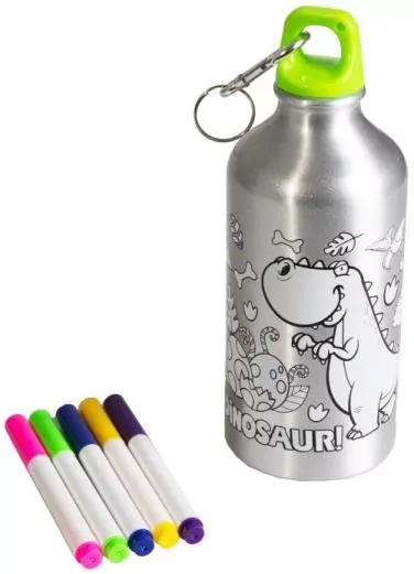 Bidon 500ml z Dinozaurem do kolorowania - tantis.pl